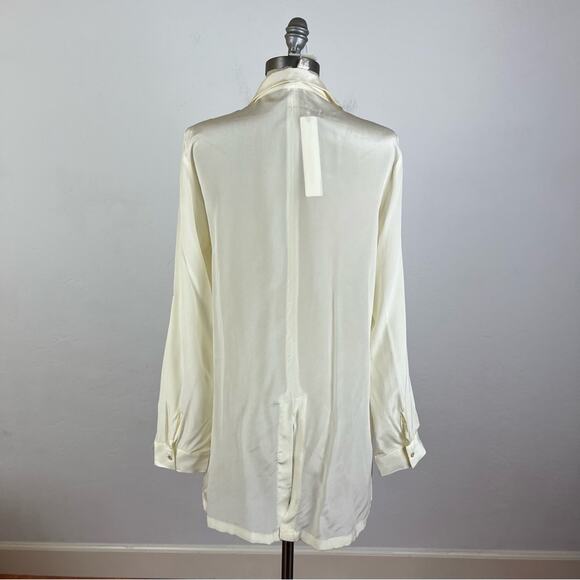 Line & Dot Silk Color Block Button Down - Picture 6 of 8